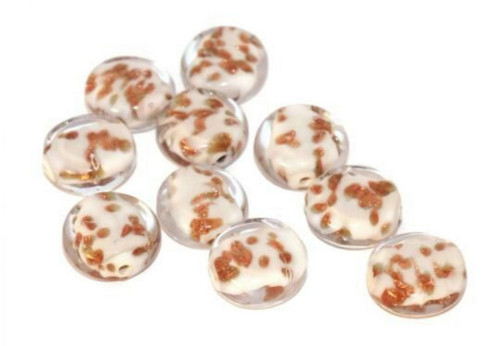 2pc bílé zlato Bronzové Lampwork Czech ručně