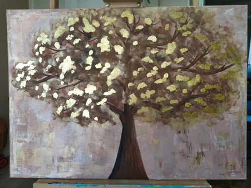 Obraz stromu malovaný na plátně 50x70cm