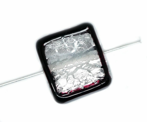 2pc 925 Sterling Silver Crystal Black Lampwork