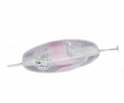 2pc 925 Sterling Silver Pink Lampwork Czech — foto 1