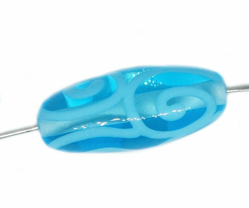 2pc Crystal Blue Lampwork Czech Bohemian Handmade — foto 1