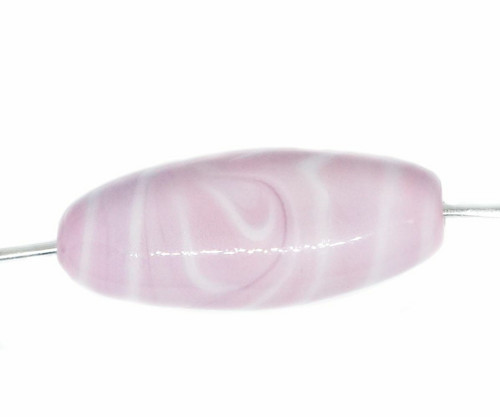 2pc neprůhledná Růžová bílá Lampwork Czech