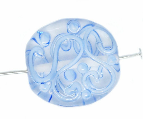 1pc Crystal Blue Dot Lampwork Czech Bohemian