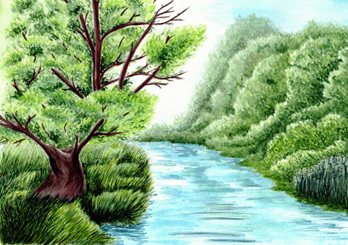 Kouzelná řeka (Malovaný obraz 21x30 cm)