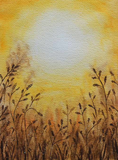 Pohlcen sluncem (Malovaný obraz 21x30 cm)