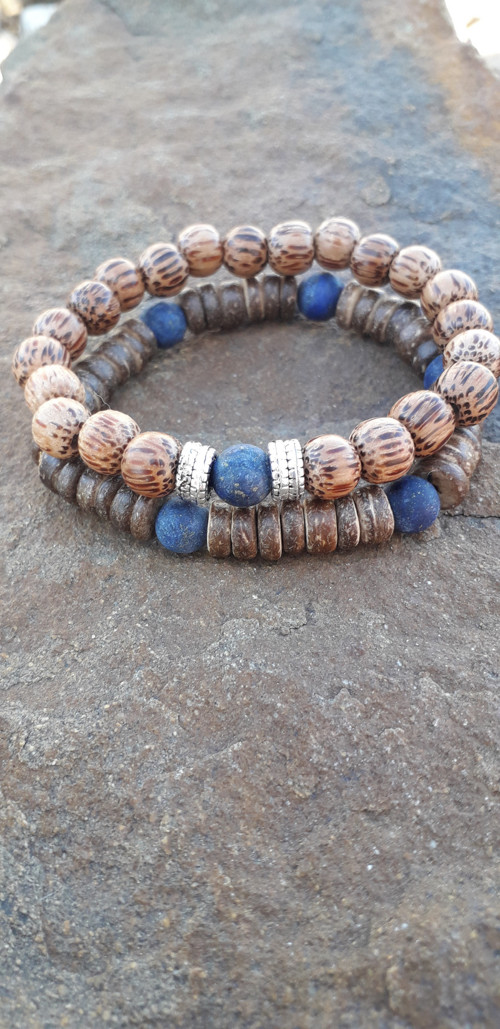 Sada lapis lazuli a kokosové dřevo