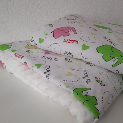 Dečka My jungle, růžový, zelený sloník letní