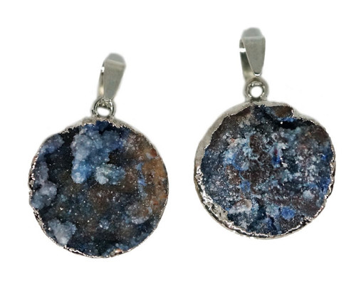 1pc Cray Crystal Silver Druzy přívěsek kouzlo