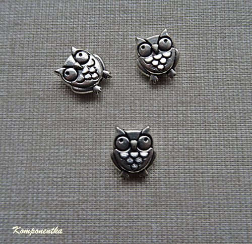 Kovový korálek sova 19x11mm 1kus