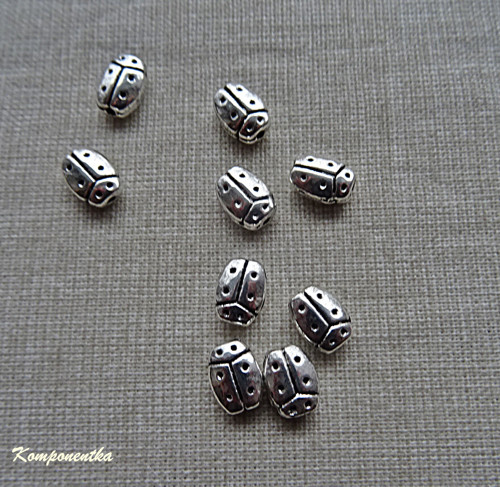 Kovový korálek beruška 7x6mm 1kus
