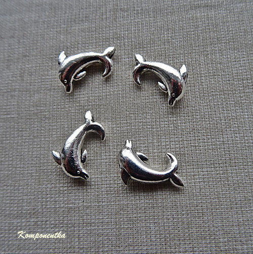 Kovový korálek delfín 16x10mm 1kus