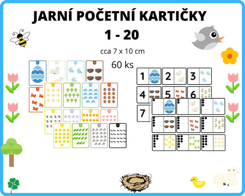 Jarní početní kartičky 1 - 20