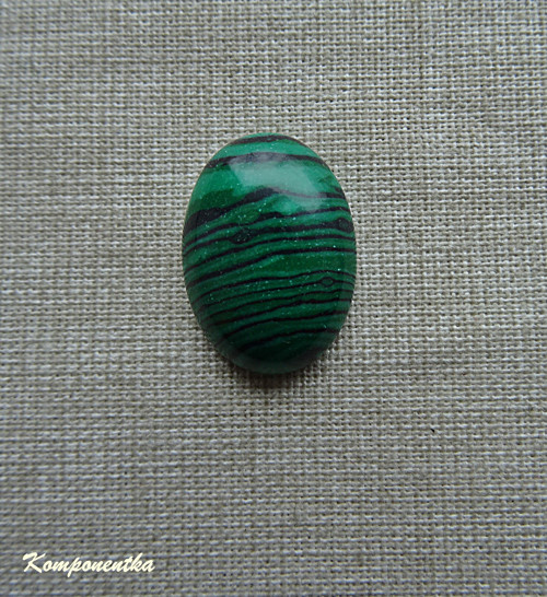 Kabošon polodrahokamu Malachit 13x18mm 1kus