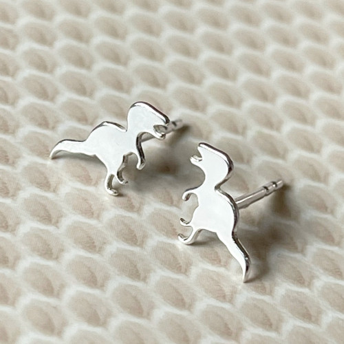 Stříbrné náušnice AG925 dinosaurus