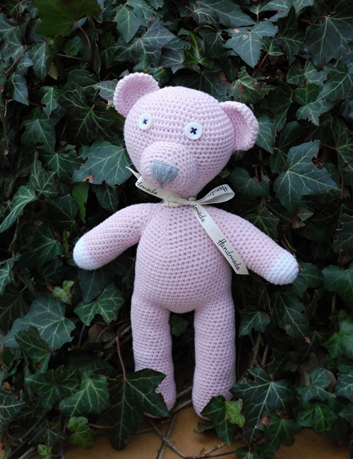 Háčkovaný medvídek Mr Bean Teddy v růžové — foto 1