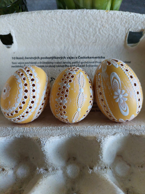 Madeirová kraslice - slepičí - sada 3ks — foto 1