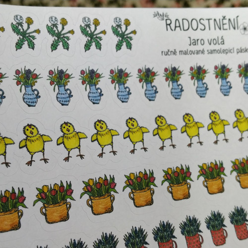 Ručně malované samolepicí pásky - Jaro volá