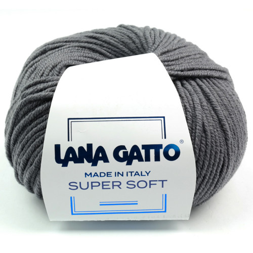 Lana Gatto příze vlna merino SUPER SOFT tmavě šedá