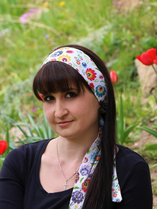 Štýlová ľanová šatka folkové kvety