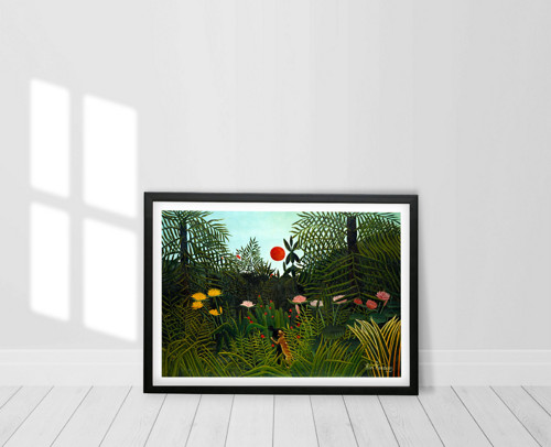 Vintage plakát Západ slunce, Henri Rousseau 1910