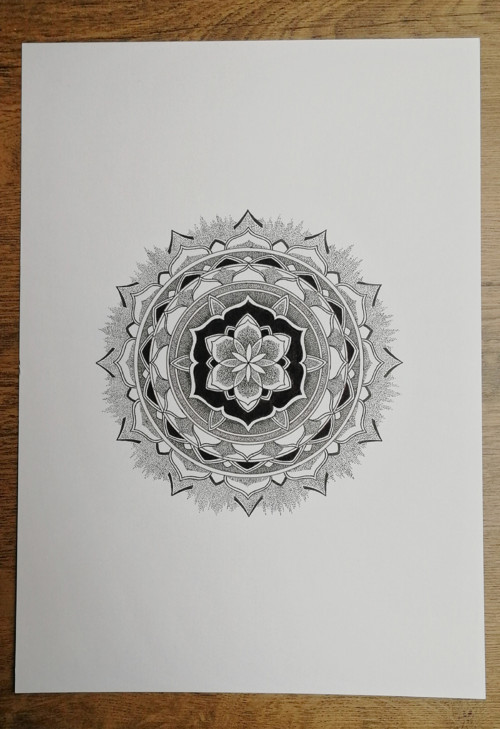Květinová mandala (obraz 21x30 cm)
