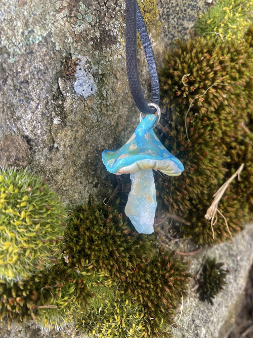 Náhrdelník - houbička s amazonitem — foto 1