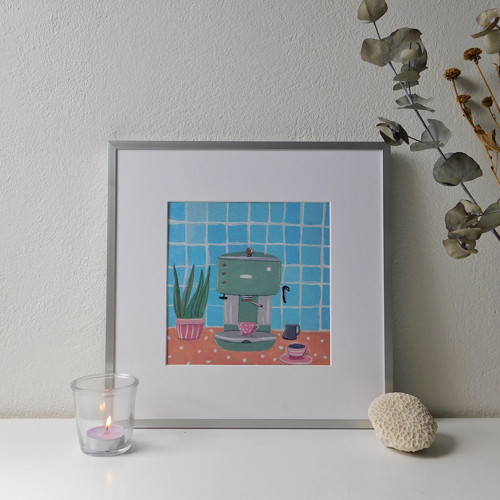 Plakát Vintage kávovar 20x20