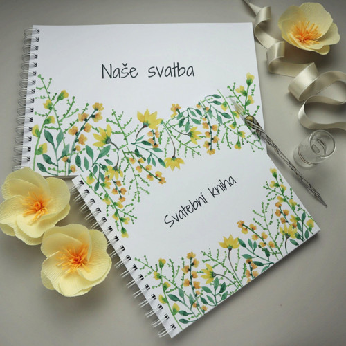 Louka žlutozelená - svatební kniha hostů, album