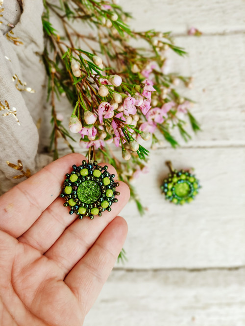 Druzy earrings n.14 - vyšívané náušnice