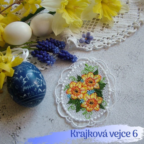 Vyšívací vzory - Krajková vejce 6