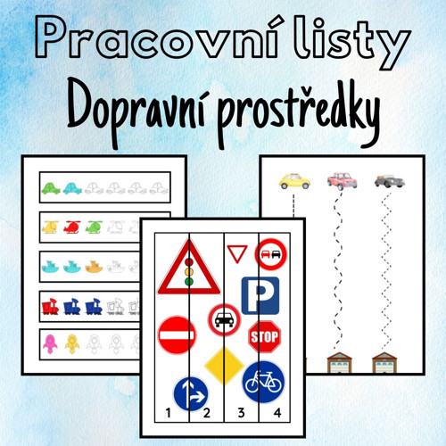 Dopravní prostředky, pracovní listy