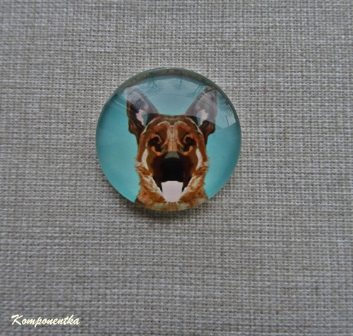 Skleněný kabošon pejsek 20mm