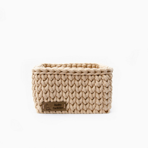 Košík čtvercový 15x15x9 cm v barvě kapučíno