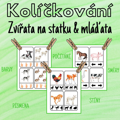 Zvířata na statku & mláďata, kolíčkování