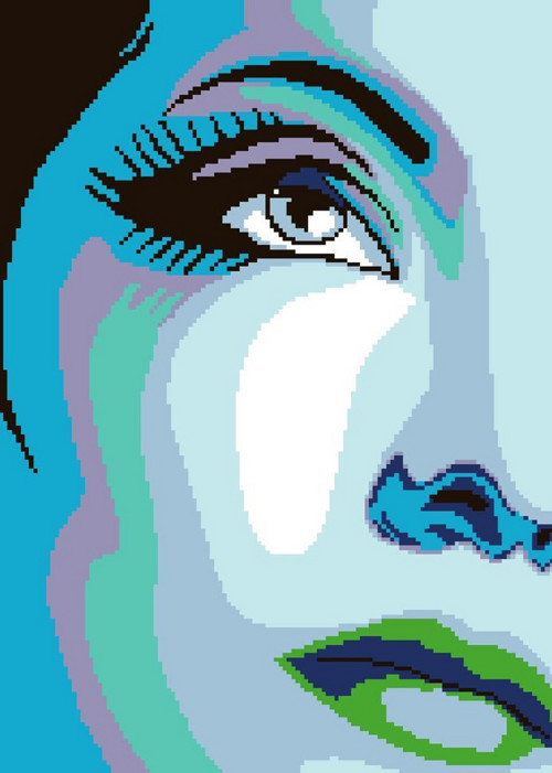 Předloha na vyšívání - Blue women