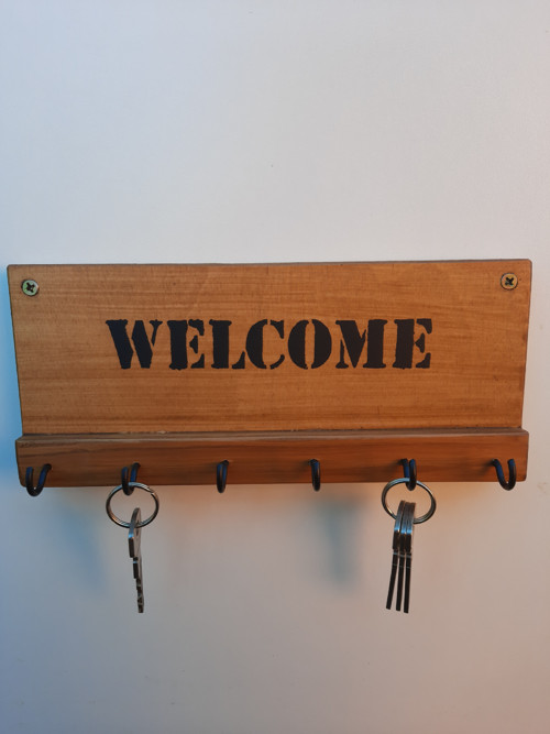 Věšák na klíče WELCOME - dub antik