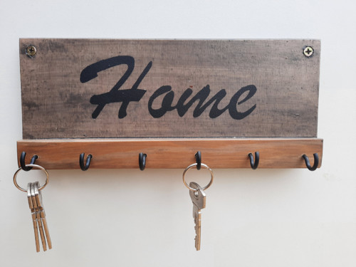 Věšák na klíče HOME - dub rustikal — foto 1