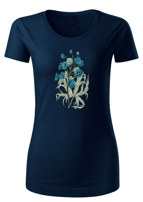 BIO BAVLNA - dám.triko "Blue Vintage Flowers VIII"