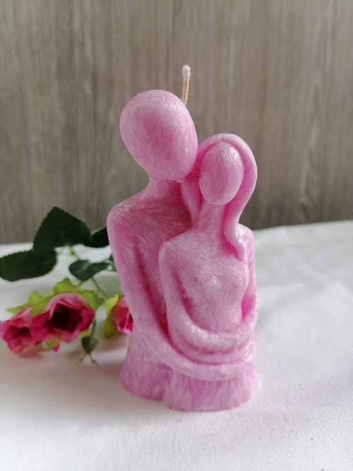 Svíčka pár 11 cm růžový — foto 1
