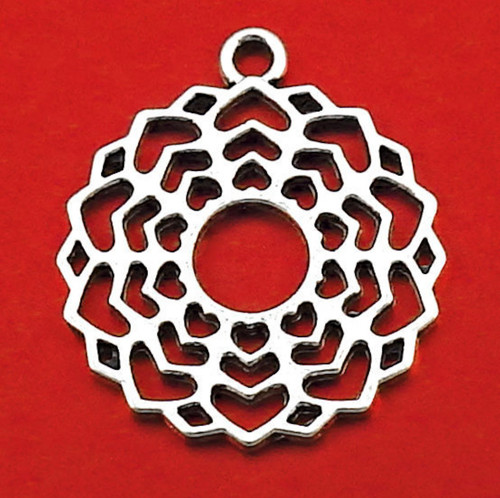 Velký stříbrný přívěsek - symbol sedmé čakry