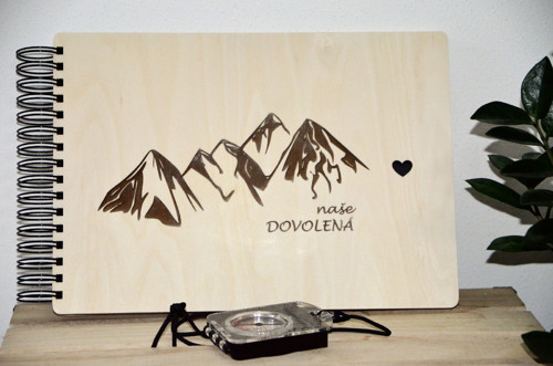 Dovolená, fotoalbum, dřevo bříza