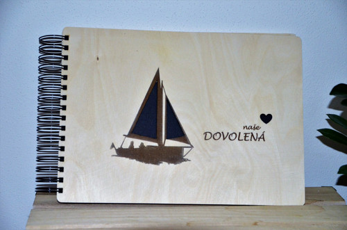 Dovolená, fotoalbum, dřevo bříza