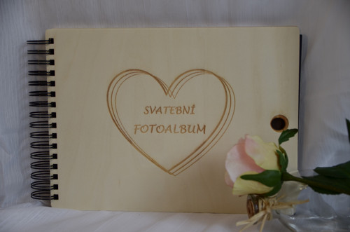Svatební fotoalbum, dřevo bříza
