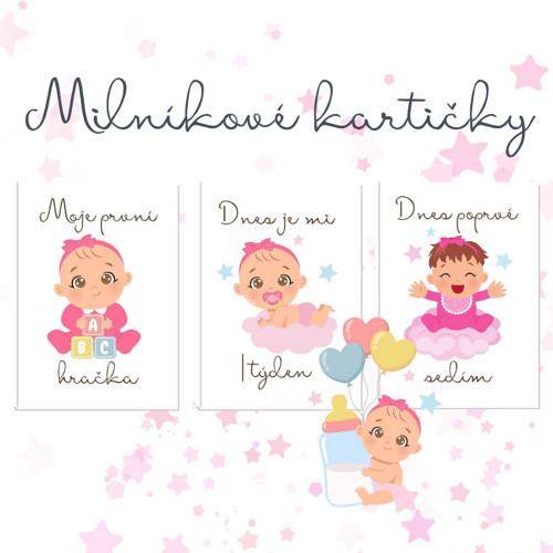 Milníkové kartičky - BABY - holka