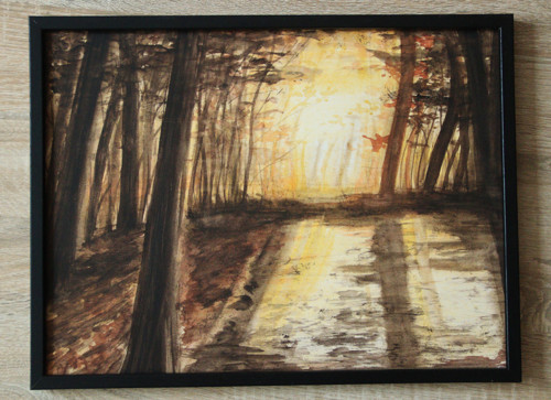 Temný les (Malovaný obraz 40x30 cm)