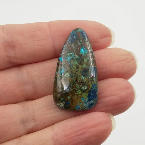Chryzokol 61 kabošon 33 x 17 x 7 mm