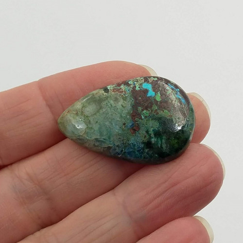 Chryzokol 64 kabošon 30 x 20 x 5 mm