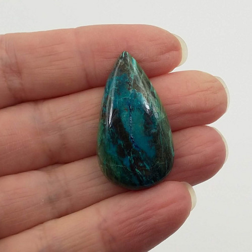 Chryzokol 65 kabošon 33 x 18 x 7 mm
