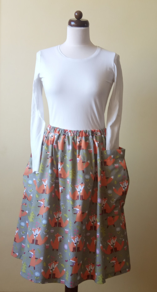 Dámská sukně s kapsami - Liščí svatba s-xl