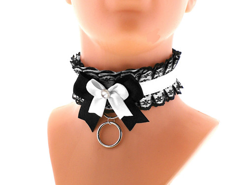 Kittenplay collar, saténový obojek s kroužkem